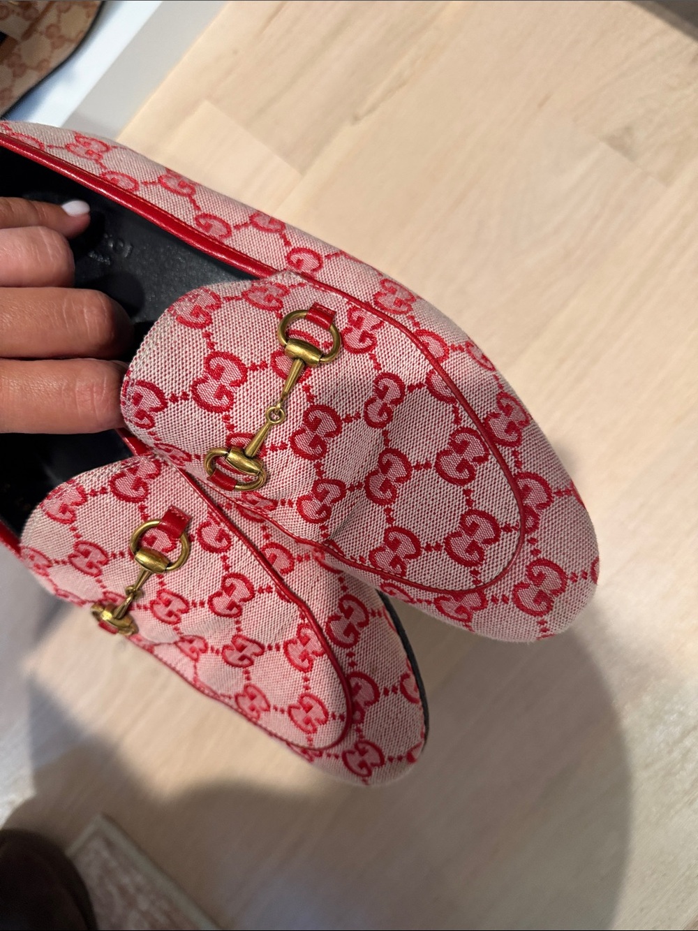 Gucci logo red jordaan loafer size 39.5 - Picture 8 of 8